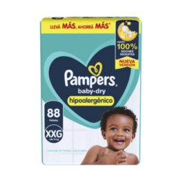 PAMPERS PÑALES DESECHABLES BABY DRY XXG 88 UNDS
