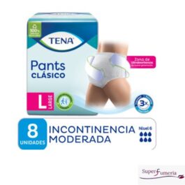 TENA ROPA INTERIOR INCONTINENCIA MODERADA LARGE 8 UNDS