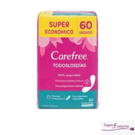 CAREFREE PROTECTORES DIARIOS TODOS LOS DIAS SIN PERFUME 60 UNDS