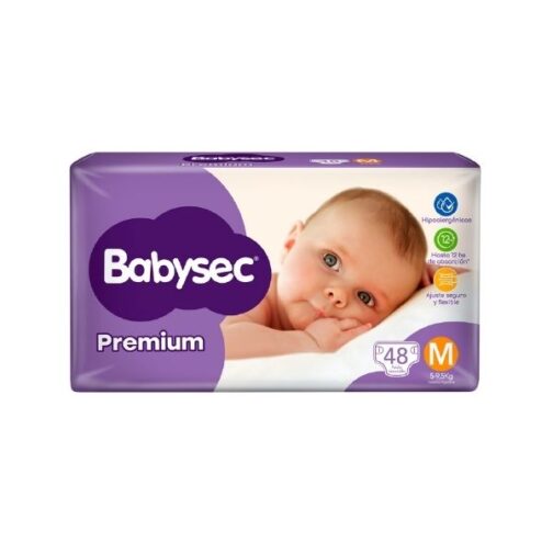 BABYSEC PAÑALES DESECHABLES PREMIUM SOFT 5-9,5 KG M 48 UNDS
