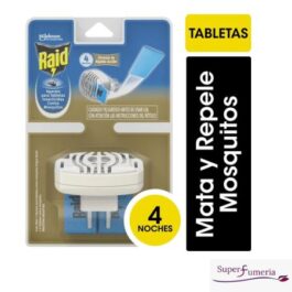 RAID APARATO PARA TABLETAS INSECTICIDAS CONTRA MOSQUITOS 4 NOCHES