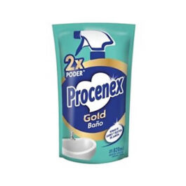 PROCENEX LIMPIADOR LIQUIDO BAÑO GOLD ELIMINA RESTOS DE SARRO Y JABON DOY PACK 820 ML