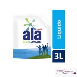 ALA JABÓN LÍQUIDO PARA LAVAR ROPA ECO LAVADO DOY PACK MATIC 3 LTS