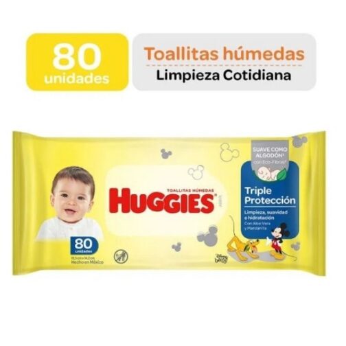 HUGGIES TOALLITAS HUMEDAS TRIPLE PROTECCION 80 UNDS