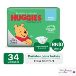 HUGGIES PAÑALES DESECHABLES FLEXI COMFORT RECIÉN NACIDO HASTA 4KG 34 UNDS