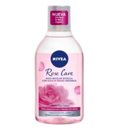 NIVEA AGUA MICELAR BIFÁSICA ROSE CARE PARA AMQUILLAJE  A PRUEBA DE AGUA 400 ML