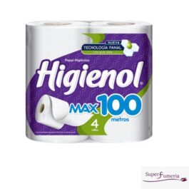 HIGIENOL PAPEL HIGIÉNICO HOJA SIMPLE DE 100 MT 4 ROLLOS