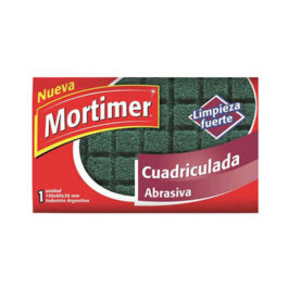 MORTIMER ESPONJA PARA LAVAR PLATOS CUADRICULADA ABRASIVA SIN FIBRA
