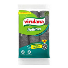 VIRULANA ROLLITOS LANA DE ACERO LIMPIAN Y DAN BRILLO 6 UND
